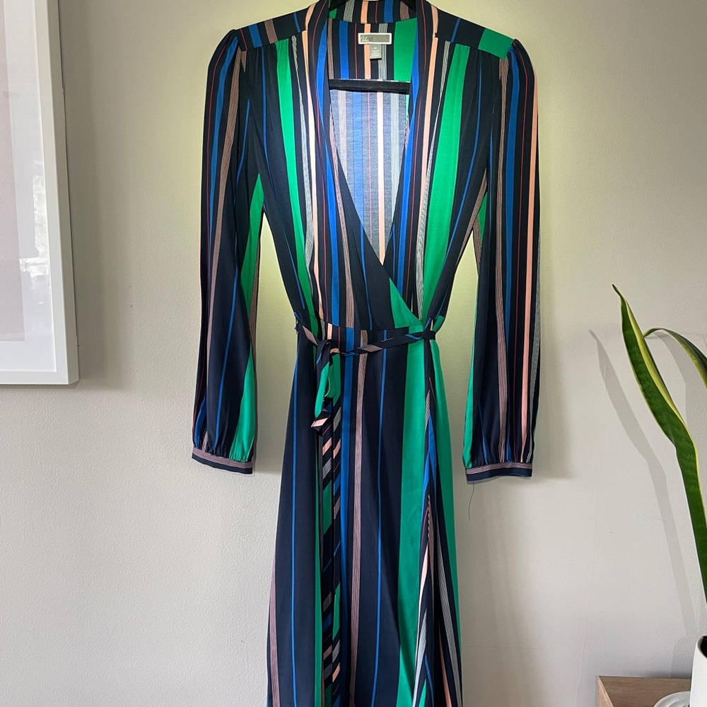 Chelsea28 Multicolor Striped Long Sleeve Dress